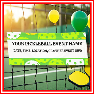Banderoles Green Pickleball fête d'anniversaire moderne extér