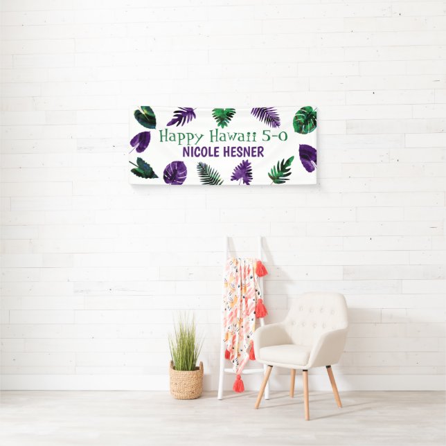 Banderoles Green, Plum Purple Tropical Hawaii 5-0 50e (En situation)