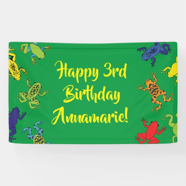Banderoles Grenouille arborescente Anniversaire de enfant mûr (Horizontal)