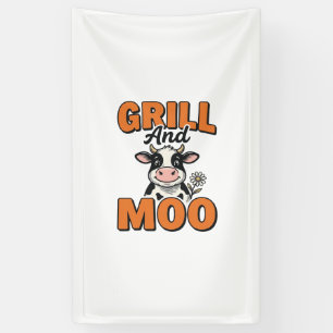 Banderoles Grill à vache drôle et conception de T-Shirt vinta