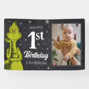 Banderoles Grinch Chalkboard Anniversaire