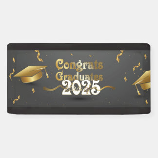 Banderoles Gris et médailles d'or Graduates 2025