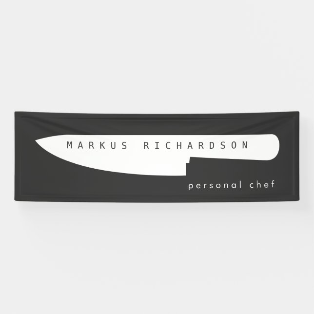 Banderoles Gros Chef Couteau Logo 2 pour Chef Personnel, Rest (Horizontal)
