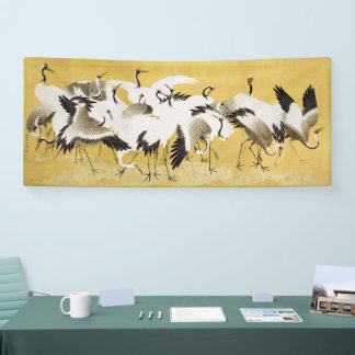 Banderoles Grues Japonaises Vintage Oiseau Classique