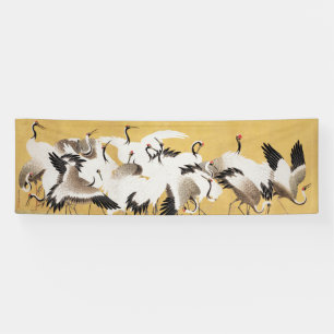 Banderoles Grupe de grues japonaises Vintage Oiseau Riche Cla