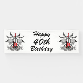 Banderoles Guitare grunge et crâne