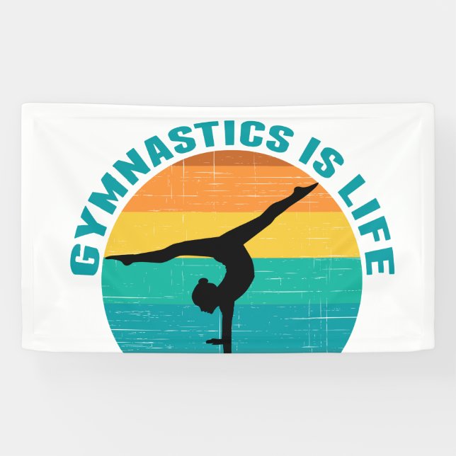 Banderoles Gymnastique est la vie belle Sunset Gymnaste (Horizontal)