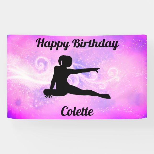 Banderoles Gymnastique "Joyeux Anniversaire" Bandeau personna (Horizontal)