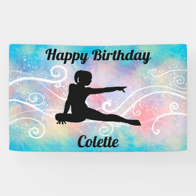 Banderoles Gymnastique "Joyeux Anniversaire" Bandeau personna (Horizontal)