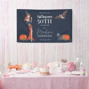 Banderoles Halloween 50 ème anniversaire fête bienvenue