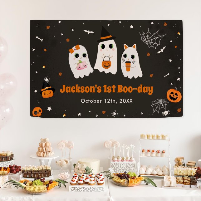 Banderoles Halloween Cute Ghost 1er Anniversaire Spooktaculai (Créateur téléchargé)