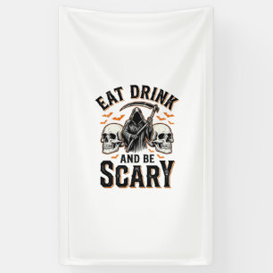 Banderoles Halloween Épouvantable Manger Boire Et Être Effray