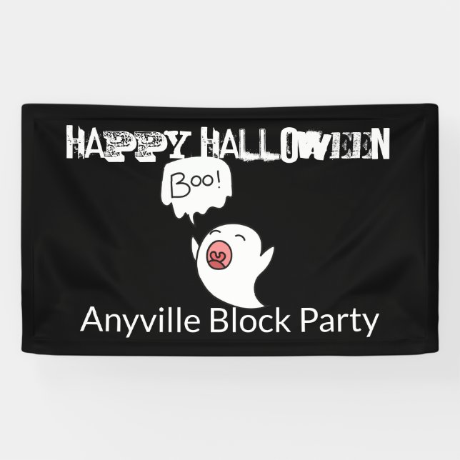 Banderoles Halloween fantôme mignon (Horizontal)