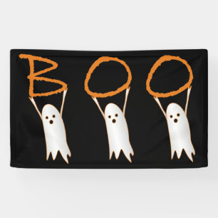 Banderoles Halloween fantômes fantaisistes "BOO"