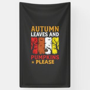Banderoles Halloween Feuilles d'Automne et Citrouilles Design