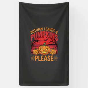Banderoles Halloween Feuilles d'Automne et Citrouilles S'il V