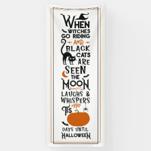 Banderoles Halloween Fun   Sorcières Marche Chats Noirs Porte