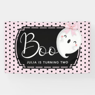 Banderoles Halloween Girl Boo deuxième anniversaire