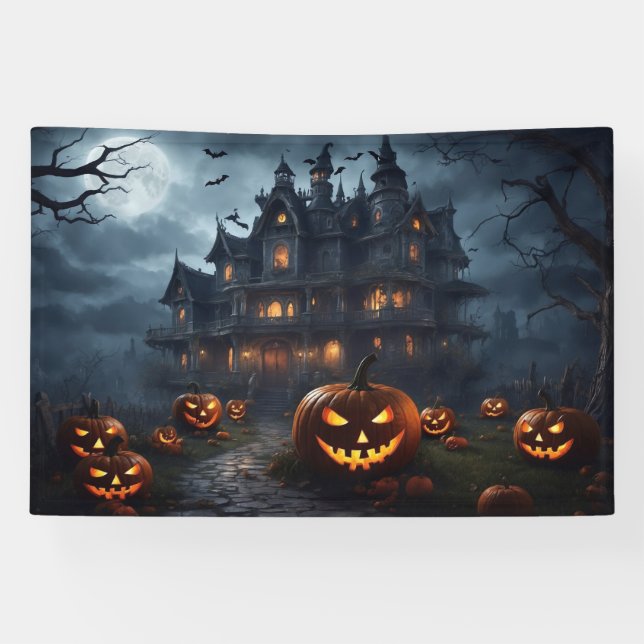 Banderoles Halloween Haunted House et Jack-O Lanterns (Horizontal)