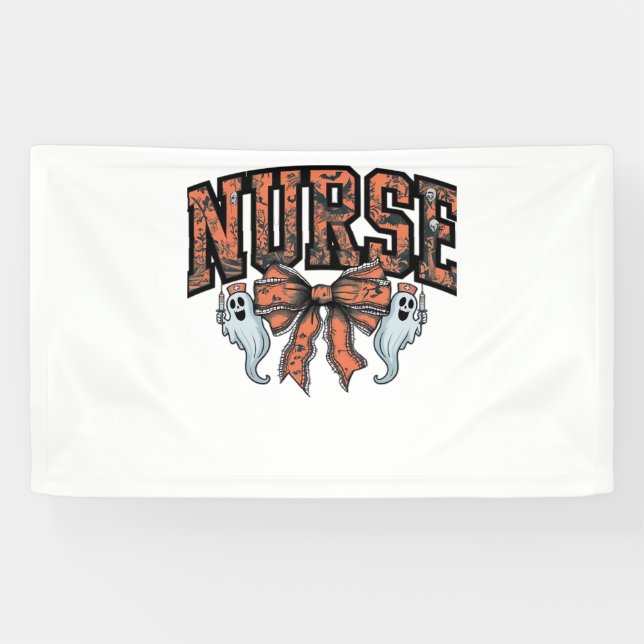 Banderoles Halloween Infirmière Scary Coquette Bow Classic T- (Horizontal)