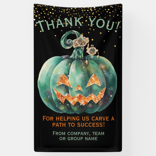 Banderoles Halloween Merci Citrouille (Vertical)