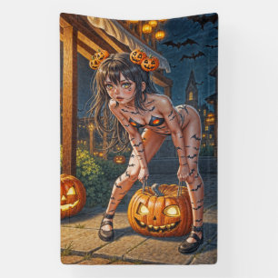 Banderoles Halloween Monster Jack-o-Lantern & Bat Vixen Girl