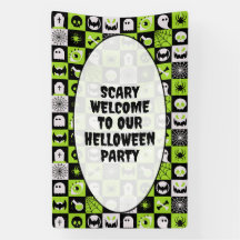 HALLOWEEN - Motif - Icônes Noir Vert