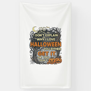 Banderoles Halloween Obtenez-le Arbre Citrouilles Chauves-sou