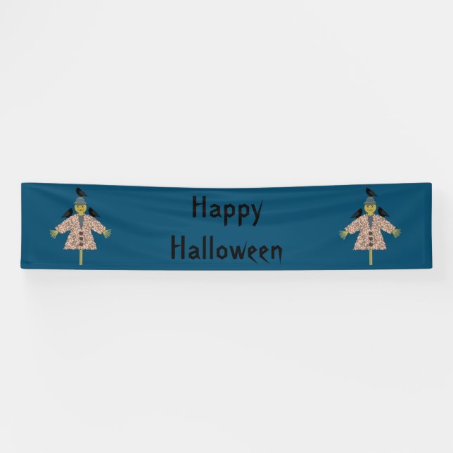 Banderoles Halloween Paille Écarette et Ravages personnalisés (Horizontal)