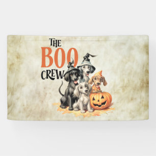 Banderoles Halloween Scary Boo Chiens d'équipage Orange Citro