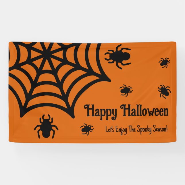 Banderoles Halloween Spiderweb personnalisé (Horizontal)