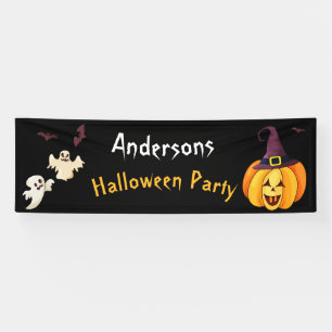 Banderoles Halloween Them Party Personnalisé Nom de famille