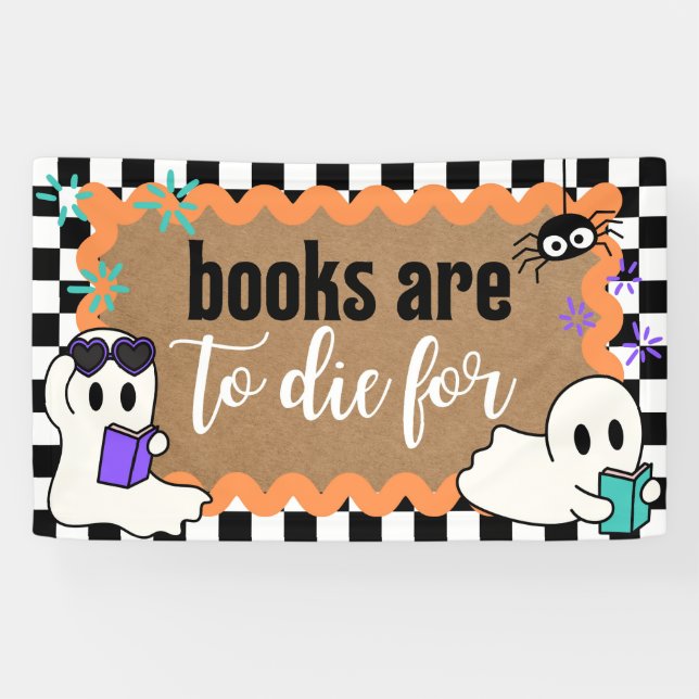 Banderoles Halloween Theme Classroom Library Banner Books Art (Horizontal)