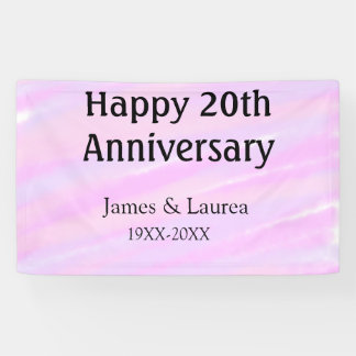Banderoles Happy 20th anniversary pink purple pastel name bol