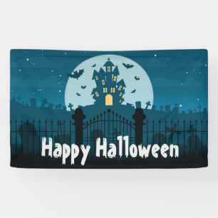 Banderoles Happy Halloween Haunted House et Grave Yard