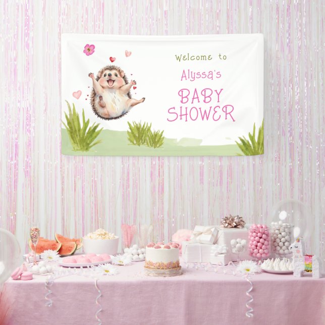 Banderoles Happy Hedgehog Garden Baby shower de fête Bienvenu (Fête)