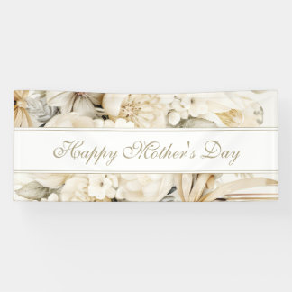 Banderoles Happy Mother's Day Vanilla cream Floral script