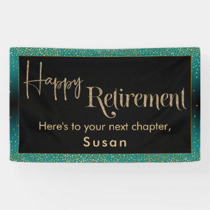 Banderoles Happy Retirement Gold Parties scintillant Confetti
