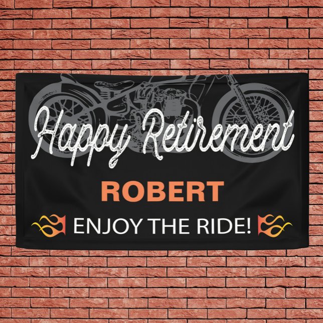 Banderoles Happy Retirement Motorcycle image pour motard (Créateur téléchargé)