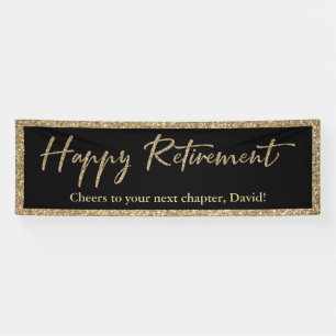 Banderoles Happy Retirement Typographie Parties scintillant o