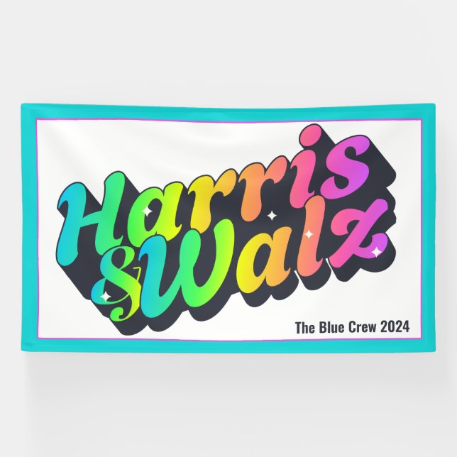 Banderoles Harris et Walz Rainbow (Horizontal)
