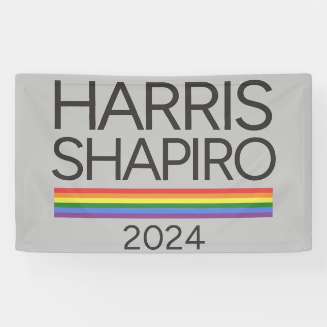 Banderoles Harris Shapiro 2024 Pride LGBTQ Kamala Harris (Horizontal)