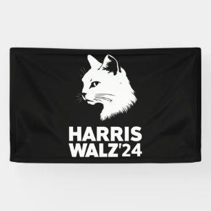 Banderoles Harris Waltz 2024 Election Funny Cat Kamala Tim