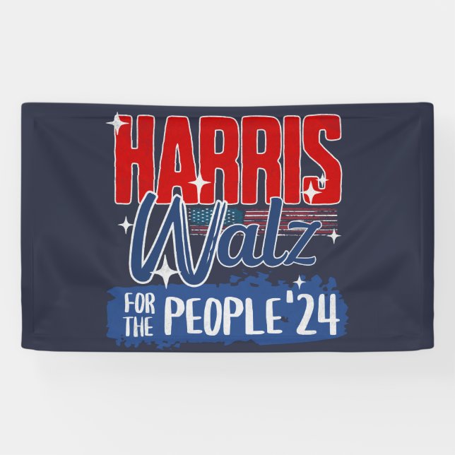 Banderoles Harris Walz 2024 pour le démocrate électoral popul (Horizontal)