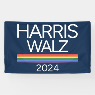 Banderoles Harris Walz 2024 Rainbow LGBTQ Pride drapeau