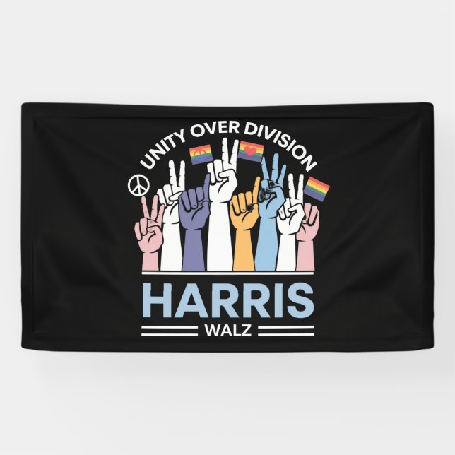 Banderoles Harris Walz Waltz 2024 Unité sur division (Horizontal)