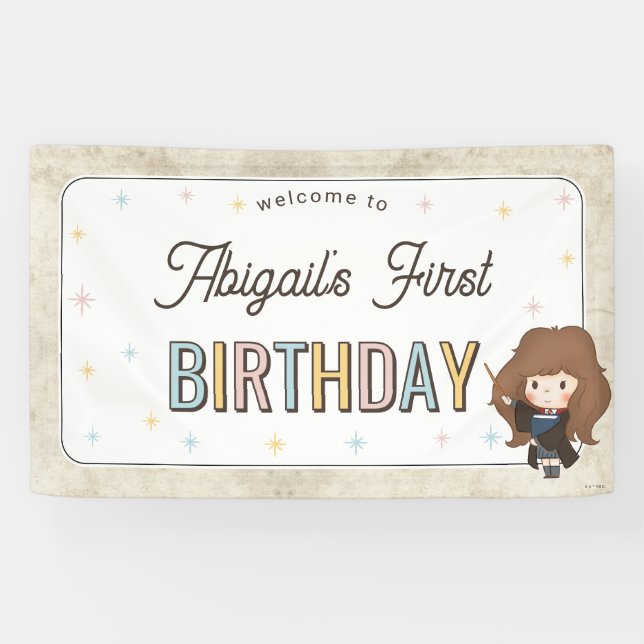 Banderoles Harry Potter Chibi Hermione Wizard Birthday (Horizontal)