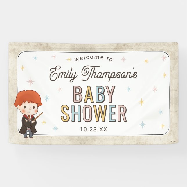 Banderoles Harry Potter Chibi Ron Weasley Wizard Baby Shower (Horizontal)