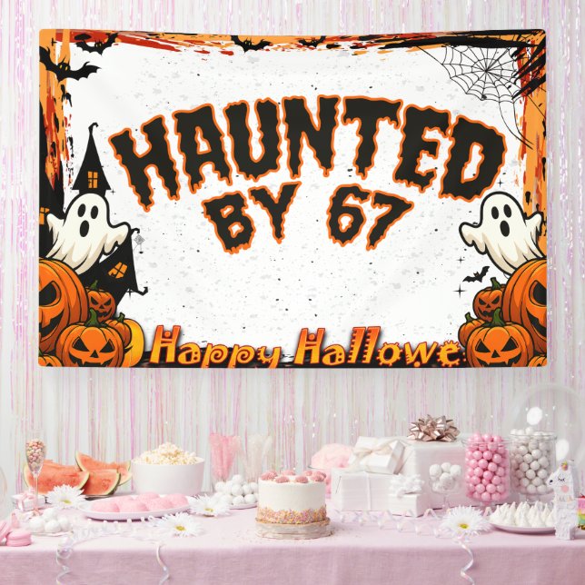 Banderoles Haunted by 67 Funny Ghost And Pumpkin Halloween (Fête)