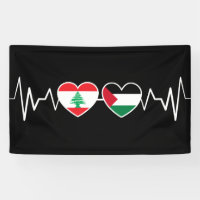Heartbeat Lebanon Palestine Unity drapeaux.